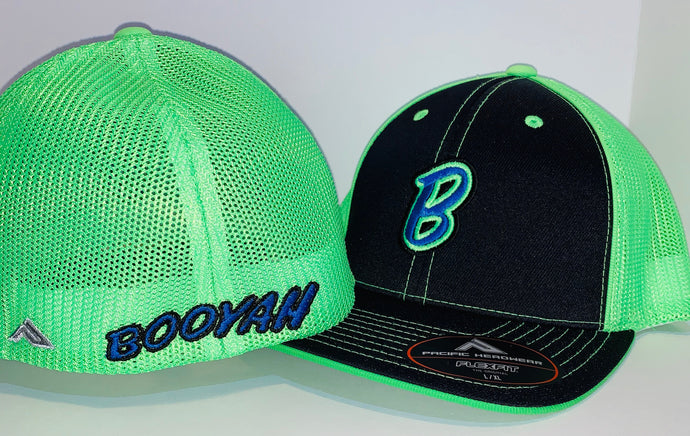 Booyah Baseball Caps - Spirit wear Fitted Booyah Black / Lime