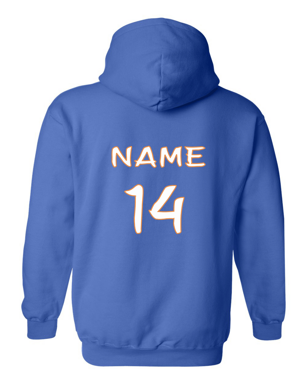 Hoodie with last name on back hotsell